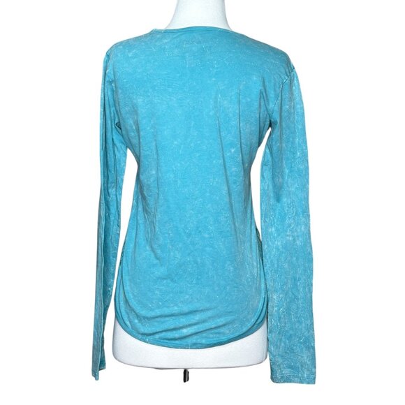 Cowboy Legend Teal Blue Long Sleeve Tee Size Medium - Picture 3 of 6